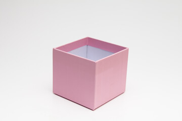 Gift pink box isolated on white background