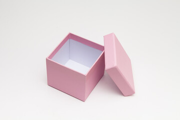 Gift pink box isolated on white background