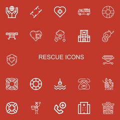 Editable 22 rescue icons for web and mobile