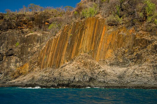 Orgues basaltique de l'&icirc;le Grande Mitsio, archipel des Mitsio - Madagascar