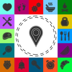 map pointer, map pin, map gps icon - arrow pin, compass location