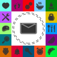 message icon, envelope illustration - vector mail icon, send letter isolated