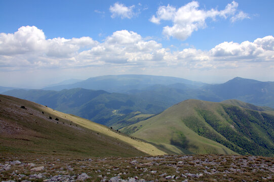 View From The Ridge Of Slavyanka Mountain - Near Gotcev Peak, Slavyanka National Park (Ali Botush Reservation) in Bulgaria, Europe