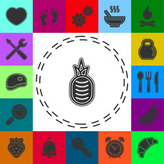 vector pineapple illustration, tropical fruit - organic food