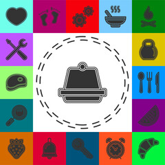 vector Pudding jelly dessert, sweet chocolate illustration - cake