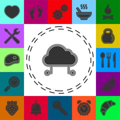hosting cloud icon, cloud computing technology