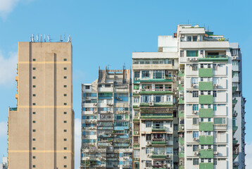 Fototapeta premium Old residential building in Macau city, China