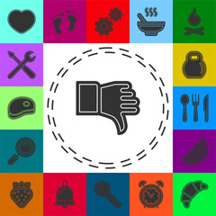 Dislike hand thumb down illustration vector symbol sign gesture