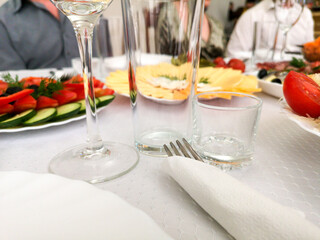 Cutlery on the festive table