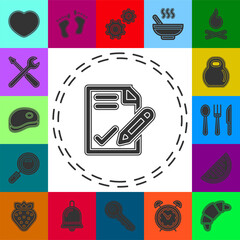 vector sign contract illustration, business agreement signature - office icon