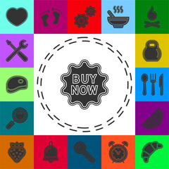 vector buy now sign icon - shop label symbol. offer