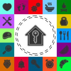 house key. vector unlock house isolated. mortgage property illustration