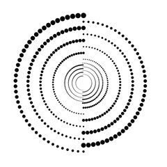 Halftone dots in circle form. round logo . vector dotted frame . design element