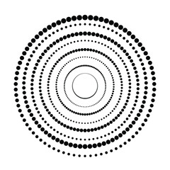 Halftone dots in circle form. round logo . vector dotted frame . design element