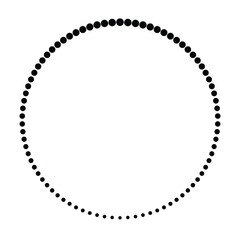 Halftone dots in circle form. round logo . vector dotted frame . design element