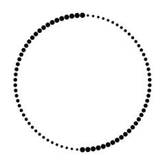 Halftone dots in circle form. round logo . vector dotted frame . design element