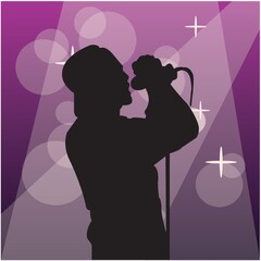 silhouette of a singer