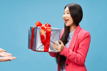 Gifts Holidays Woman Joy Delight Model Christmas New Year 