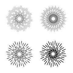 Radial speed Lines in Circle Form for comic books . fireworks Explosion background . Vector Illustration . Starburst
 round Logo . Circular Design element . Abstract Geometric star rays . Sunburst .