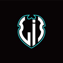 L I Initial logo design with a shield shape