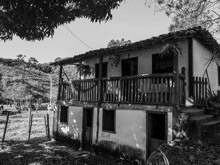 Ancient house at a small farm in countryside region of Brazil.