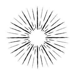 Fototapeta premium Radial speed Lines in Circle Form for comic books . fireworks Explosion background . Vector Illustration . Starburst round Logo . Circular Design element . Abstract Geometric star rays . Sunburst .