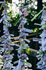 Wishes on paper in a Japanese temple