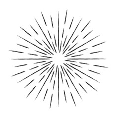 Fototapeta premium Radial speed Lines in Circle Form for comic books . fireworks Explosion background . Vector Illustration . Starburst round Logo . Circular Design element . Abstract Geometric star rays . Sunburst .