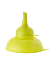 brightly colored plastic funnel for kitchen