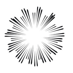 Obraz premium Radial speed Lines in Circle Form for comic books . fireworks Explosion background . Vector Illustration . Starburst round Logo . Circular Design element . Abstract Geometric star rays . Sunburst .