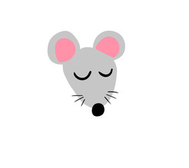 Cartoon Stylized Adorable Sleeping Mouse Emoticon