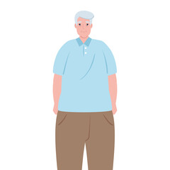 cute old man, grandfather on white background vector illustration design