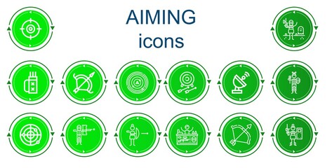 Editable 14 aiming icons for web and mobile