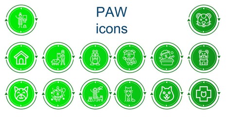 Editable 14 paw icons for web and mobile