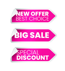 shadow, business, new, sticker, badge, label, icon, tag, product, 3d, real, realist, realistic, vector, sale, banner, shape, sign, price, promotion, discount, offer, round, text, pink, purple, violet,