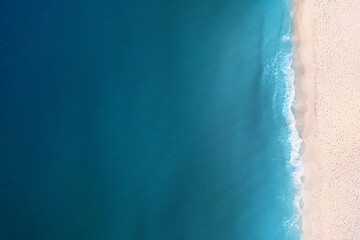 Aerial view of beautiful sea and sandy beach on sunny day - Powered by Adobe