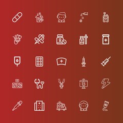 Editable 25 healthcare icons for web and mobile