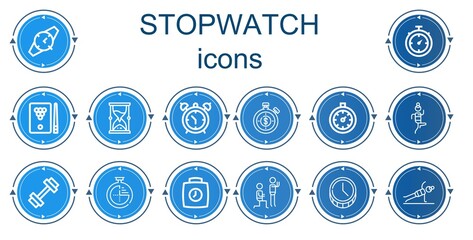 Editable 14 stopwatch icons for web and mobile