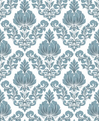 Damask seamless pattern element. Vector classical luxury old fashioned damask ornament, royal victorian seamless texture for wallpapers, textile, wrapping. Vintage exquisite floral baroque template.