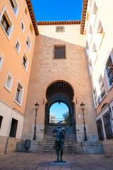 Fototapeta na wymiar トレド セルバンテス像と門