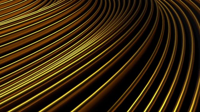 Gold stripe waves abstract background loop