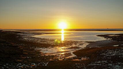 Sunset over the ocean in Port Hedland, Western Australia.