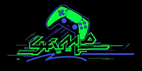 Flat Design Controller And Word Game Abstract Vector Illustration Art