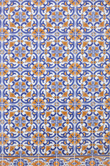 Traditional Portuguese title - azulejo, local pattern on the walls of Portuguese houses
