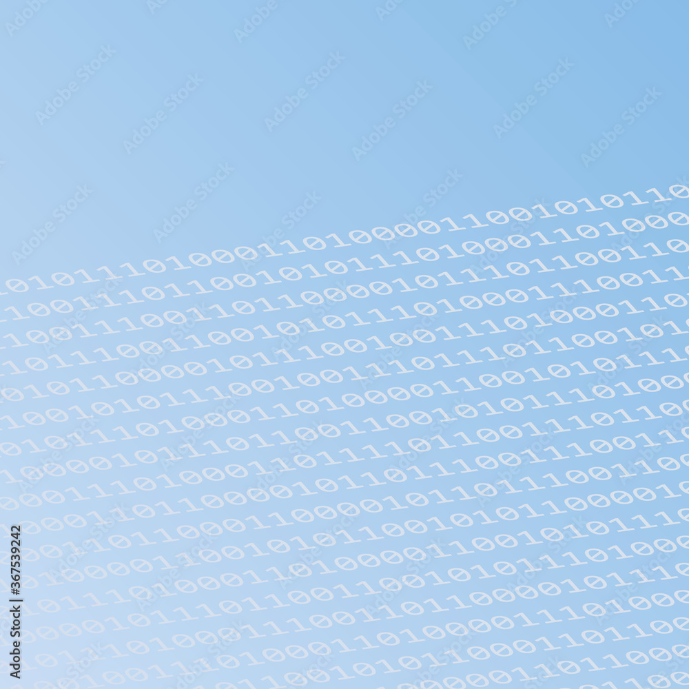 Wall mural digital binary code blue background vector illustration eps10