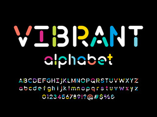 Vector of stylized colorful lines alphabet design