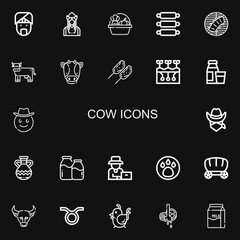 Editable 22 cow icons for web and mobile