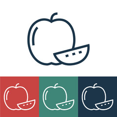 Linear vector icon with apple