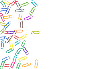 Stationary paperclips isolated on white background