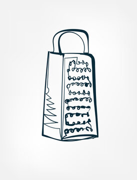 recommend clip art: grater vector one line art isolated illustration